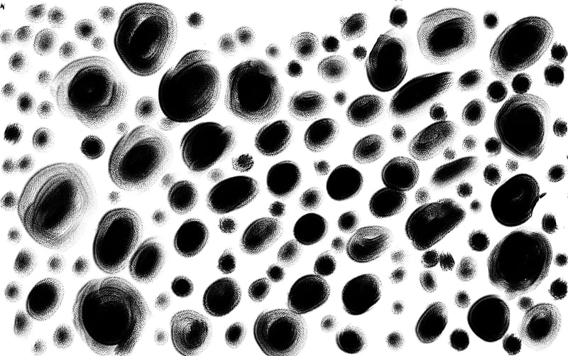 Polka dots, black, black and white, cool, fun, no color, white, HD wallpaper