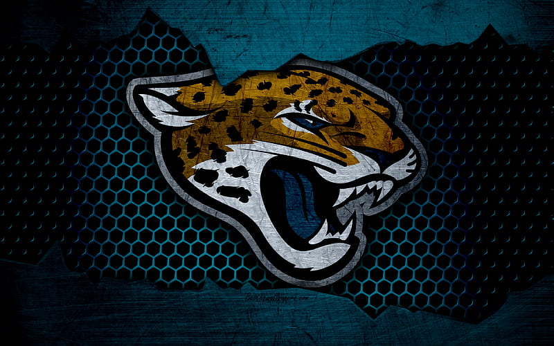 Jacksonville Jaguars logo, NFL, american football, AFC, USA, grunge, metal texture, South Division, HD wallpaper