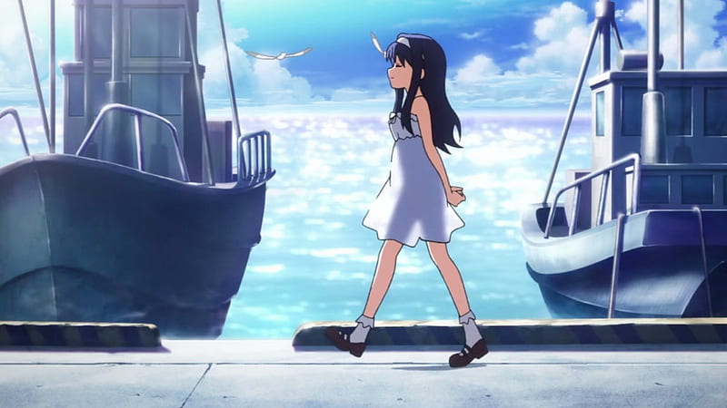 Anime school girl, back view, sunlight, village, walking, scenic, Anime, HD  wallpaper | Peakpx