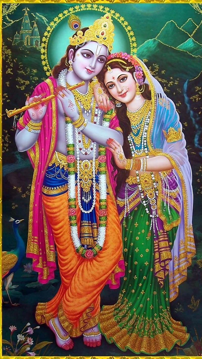 Radha Krishna Ka , Krishna Playing Flute, hindu god, bhakti, devotional, HD phone wallpaper