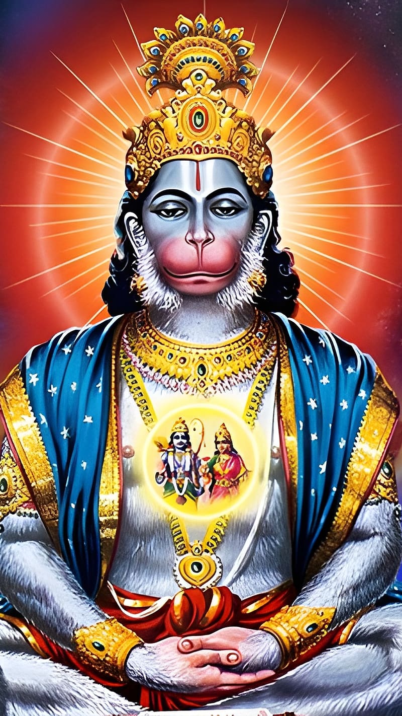 Lord Hanuman Ji, Sunshine Background, lord hanuman , lord, god, bajrangbali, HD phone wallpaper