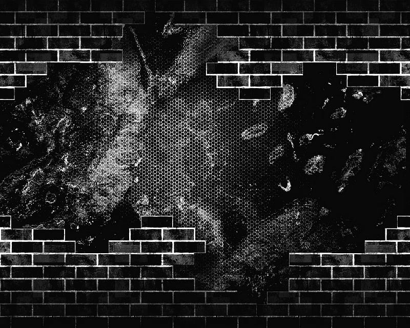 Black Wall, background, black white, grungy wall, HD wallpaper