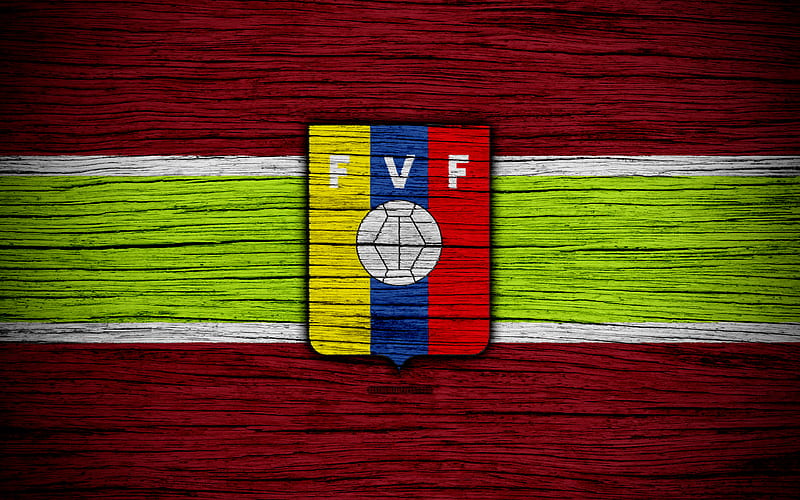 Venezuela national football team, logo, North America, football, wooden texture, soccer, Venezuela, emblem, South American national teams, Venezuelan football team, HD wallpaper