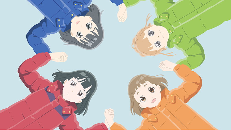 miyake hinata, tamaki mari, kobuchizawa shirase, and shiraishi yuzuki (sora  yori mo tooi basho) drawn by fikkyun