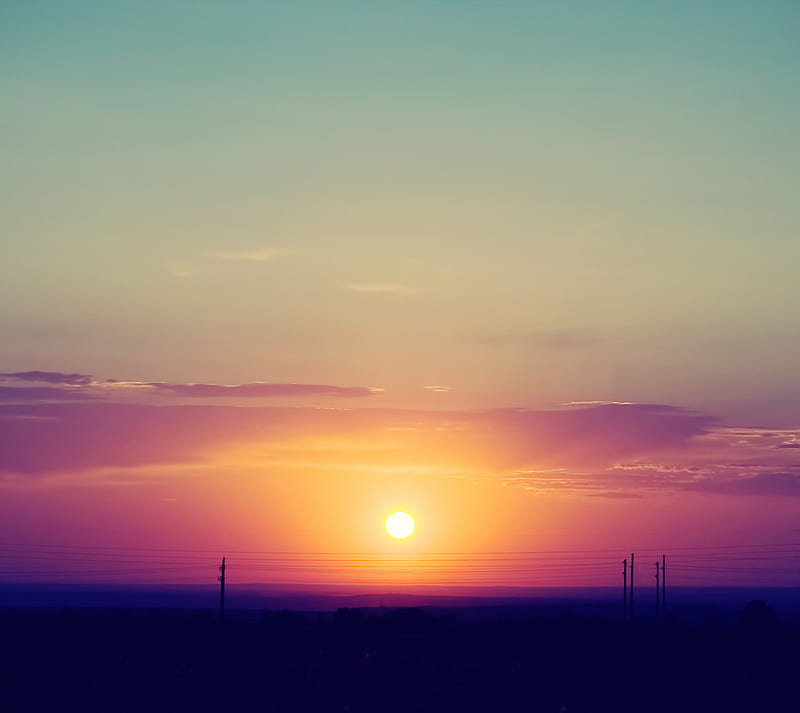 Sunset, filter, HD wallpaper