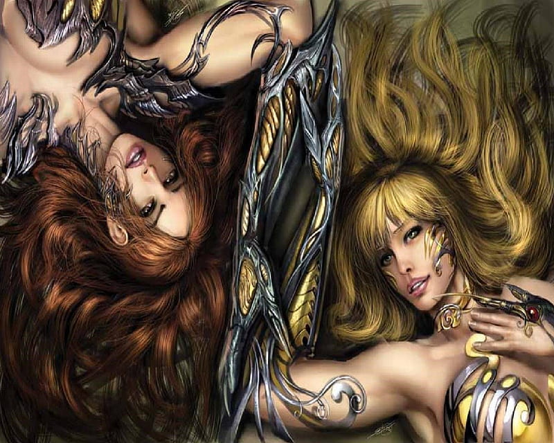 The Two Halves Of Witchblade, Angelus, Danielle Baptiste, Darkness, Sara Pezzini, HD wallpaper