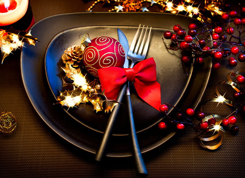 Dinner Preparations, plate, seasonal, decoration, cutlery, HD wallpaper