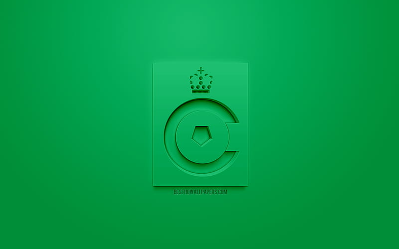Cercle Brugge KSV, creative 3D logo, green background, 3d emblem, Belgian football club, Jupiler Pro League, Bruges, Belgium, Belgian First Division A, 3d art, football, stylish 3d logo, HD wallpaper