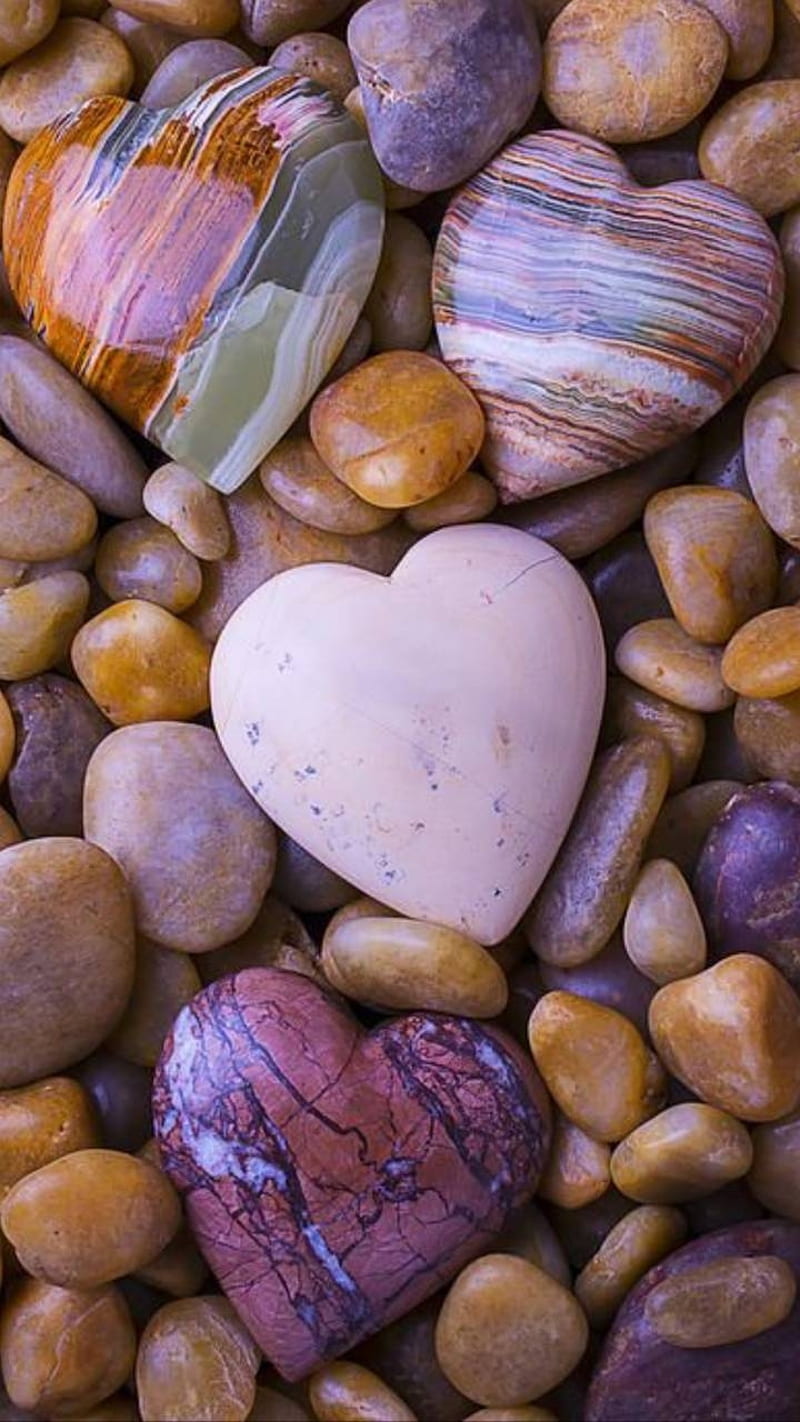 Hearts , rocks, stone, HD phone wallpaper