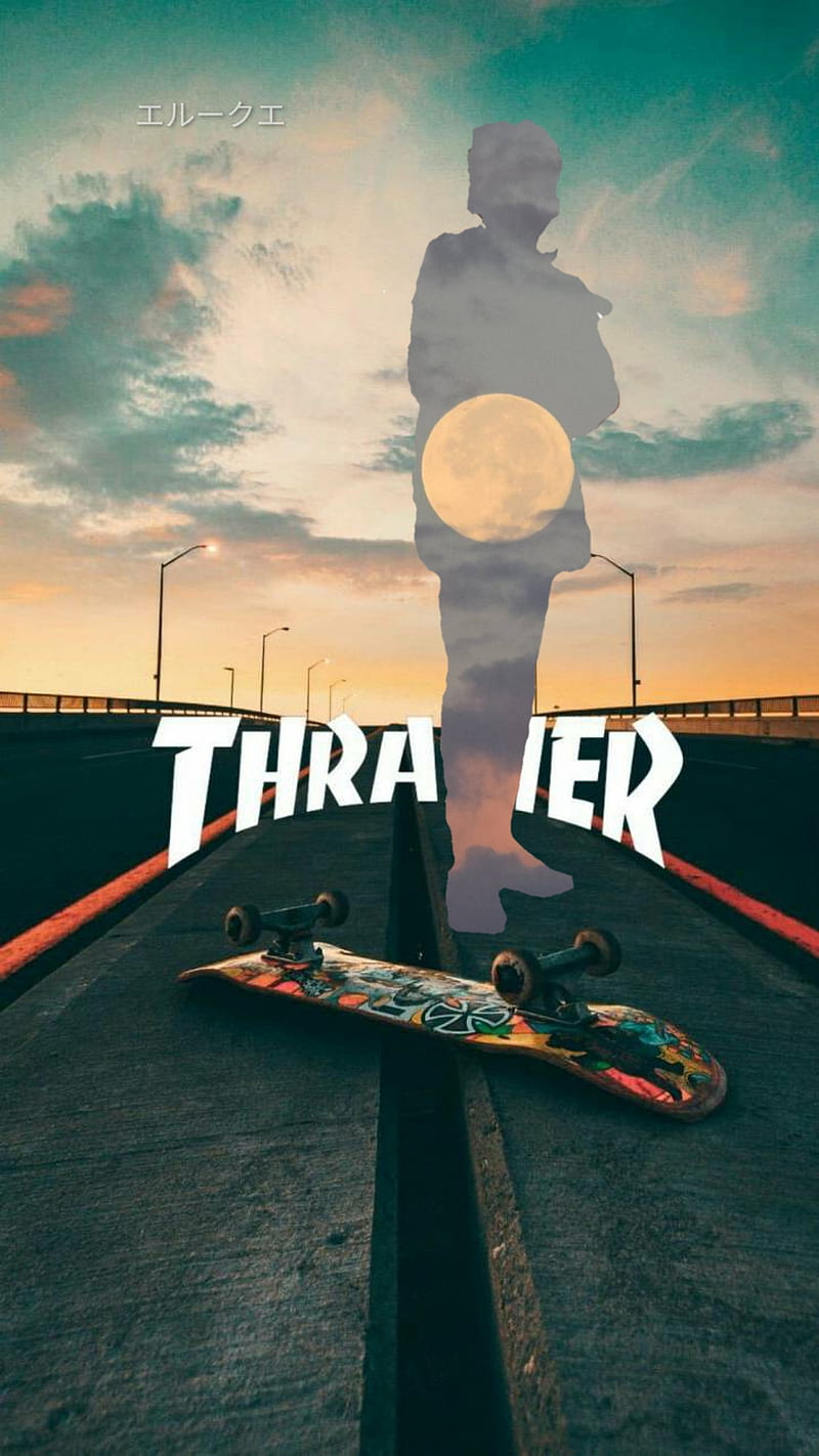 Thrasher, simple, skate, HD phone wallpaper