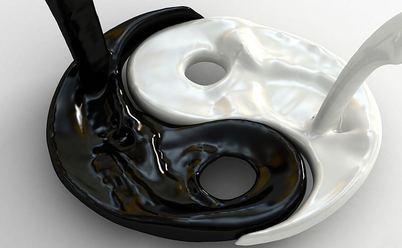 Yin and Yang, yang, chocolate, black, sign, yin, sweet, dessert, tao, symbol, milk, chinese, white, HD wallpaper