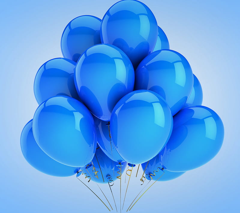 BALLOONS, balloon, birtay, blue, celebration, holiday, party, HD wallpaper