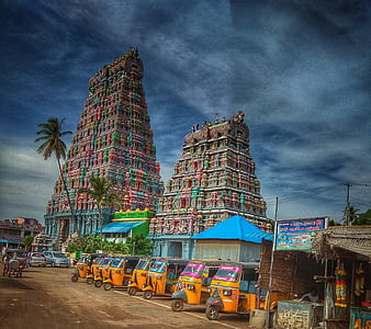 Temple, castle, church, evening, fantasy, india, land, sky, HD ...