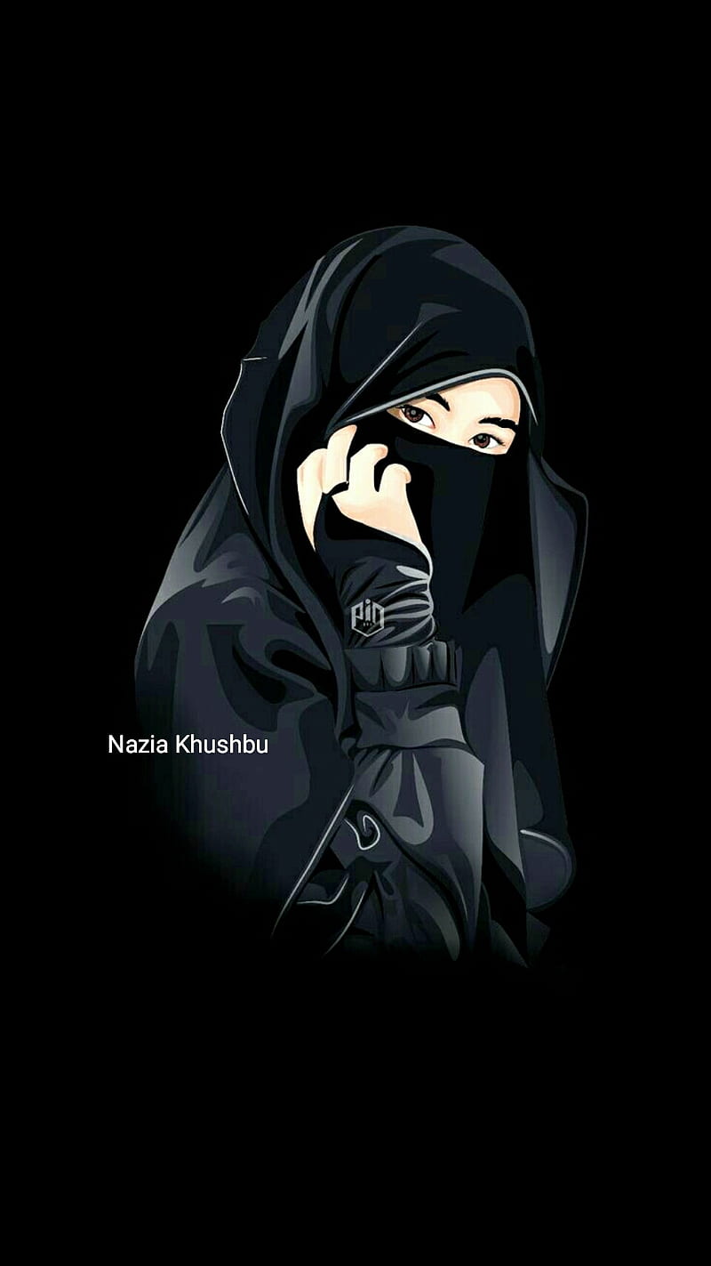 Black hijab girl, 2017, cash, duck, hijab, hip, logo, paris, screens, side, vader, HD phone wallpaper