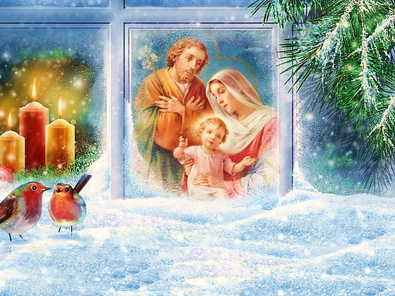 Mounting, christ, family, jesus, virgin, mary, HD wallpaper