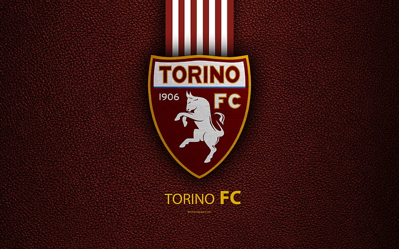 Torino FC Italian football club, Serie A, emblem, logo, leather texture, Turin, Italy, Italian Football Championships, HD wallpaper