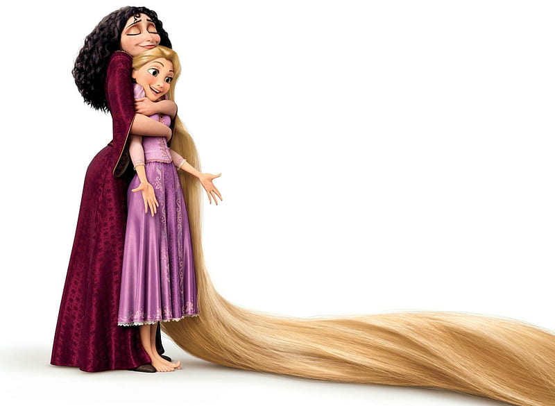 Tangled (2010), red, movie, blonde, woman, Tangled, girl, Mother Gothel, Rapunzel, white, pink, couple, disney, HD wallpaper