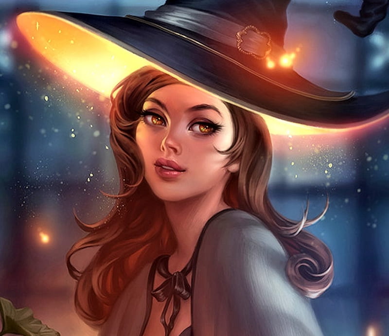 Beautiful Witch, pretty, Halloween, Fantasy, Witch, HD wallpaper | Peakpx