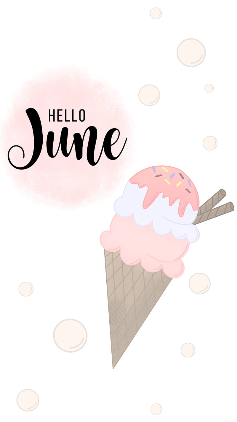 Hello June, bubble, do, drawing, icecream, like, love, me, summer, you, HD phone wallpaper