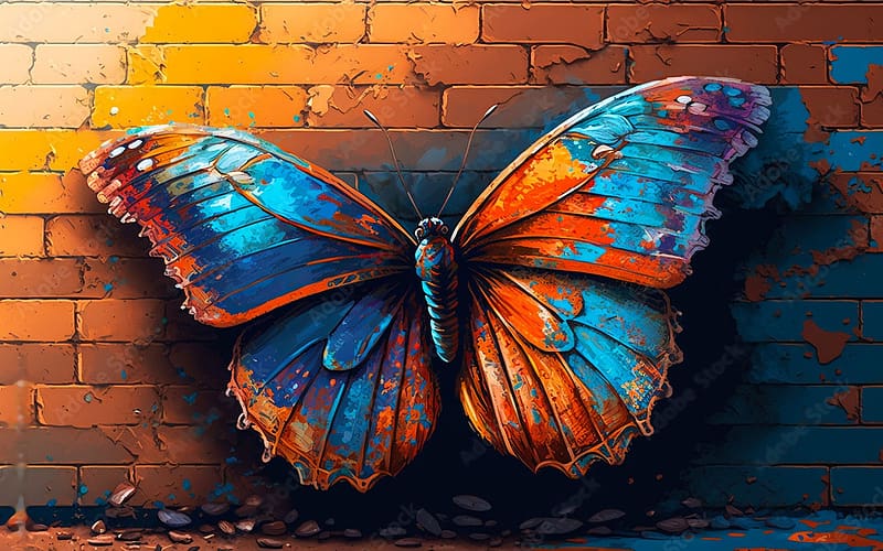 Beautiful Butterfly, wings, colorful, art, insect, digital, HD wallpaper