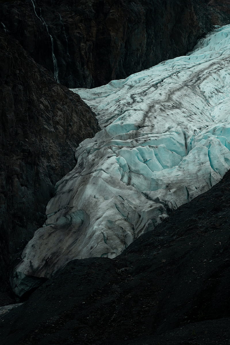 glacier, ice, snow, rocks, frozen, HD phone wallpaper