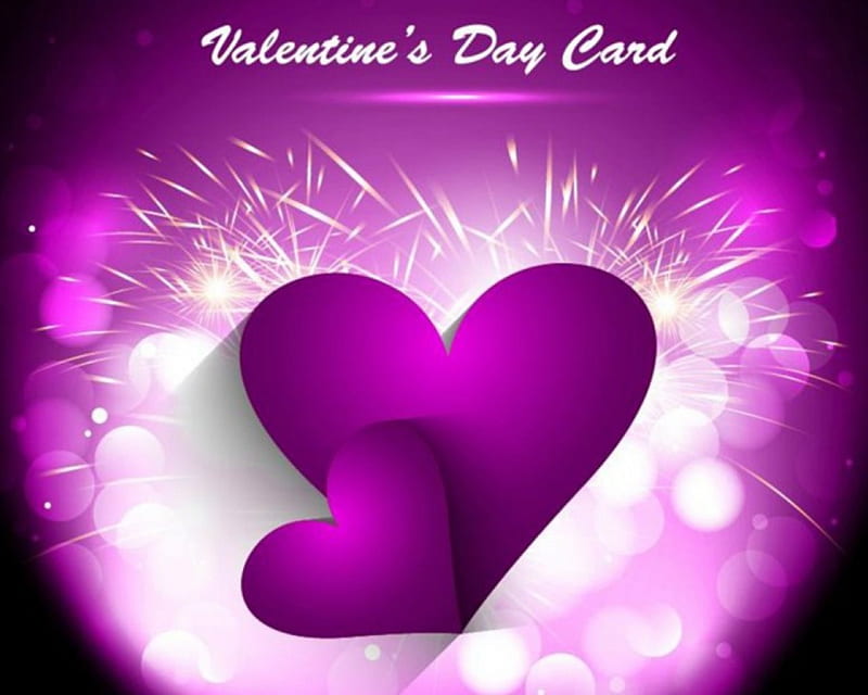 Valentines Day, Valentines, art, purple, corazones, HD wallpaper
