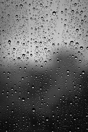 Drops, glass, macro, black and white, bw, HD phone wallpaper | Peakpx
