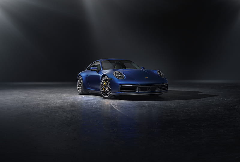 Blue Porsche 911 2018 Front , porsche-911, porsche, carros, HD wallpaper