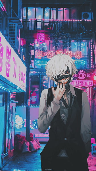 Desenho do Kaneki de Tokyo Ghoul feito no celular