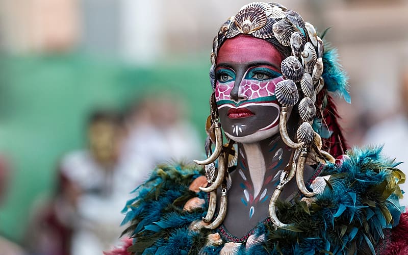 Brasil Carnival, mask, woman, vicente concha, girl, HD wallpaper