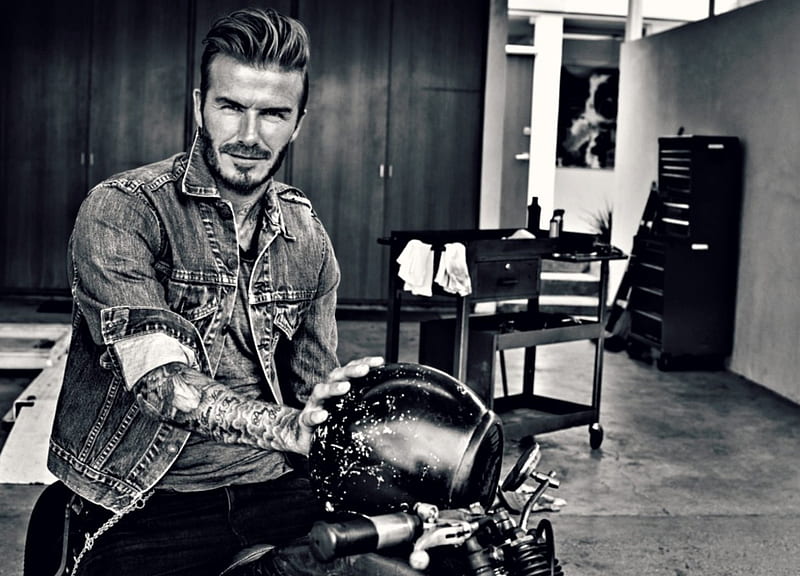 David Beckham, male, bw, model, tattoo, black, man, white, HD wallpaper |  Peakpx