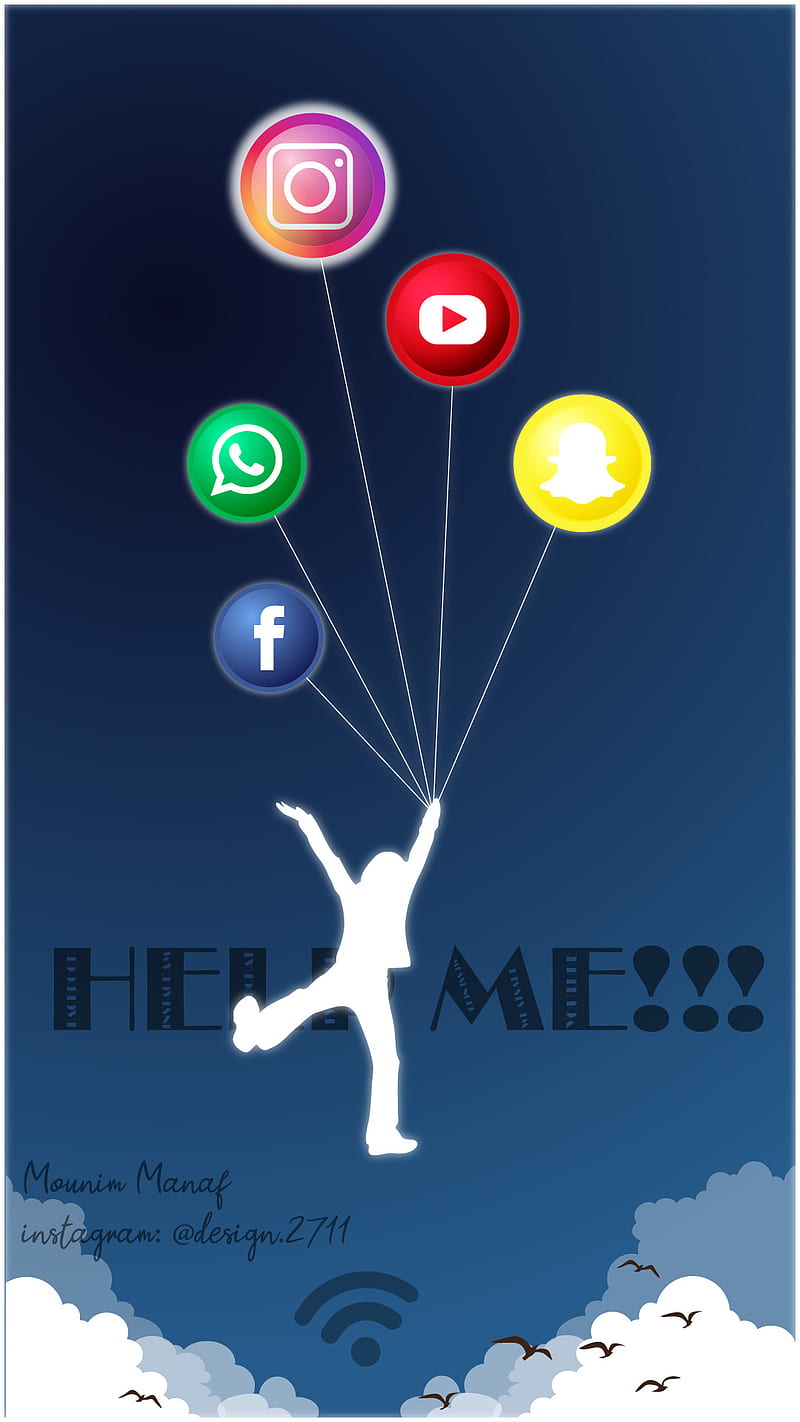 HELP ME Social Media, facebook, full instagram, snapchat, whatsapp, wifi, wings, youtube, HD phone wallpaper
