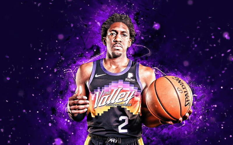 Langston Galloway, , Phoenix Suns, NBA, basketball, violet neon lights, Langston Galloway Phoenix Suns, Langston Galloway, HD wallpaper