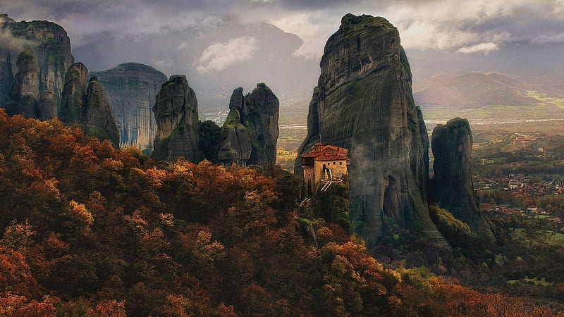 Mountain In Meteora Greece , City , , and Background, Greece, HD wallpaper