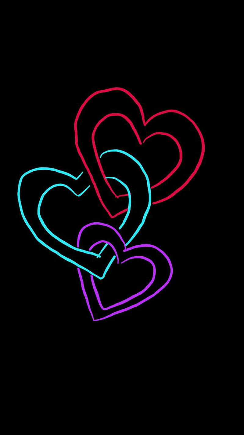 Corazones, black, blue, drawing, love, loveurhunny, purple, red, HD phone  wallpaper