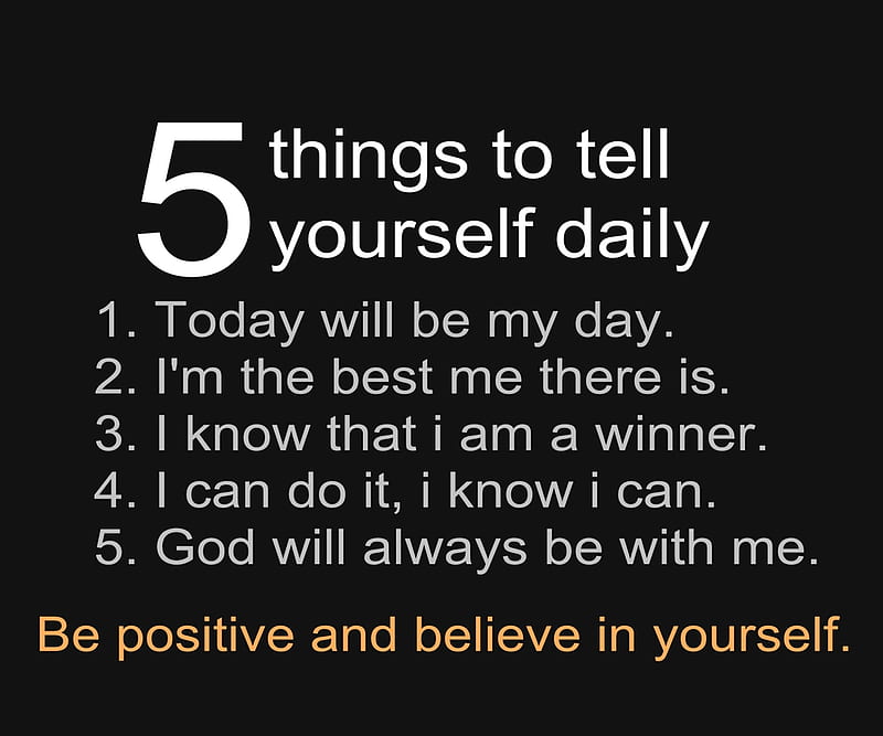 five things, believe, cool, daily, day, five, god, new, positive, things, winner, HD wallpaper