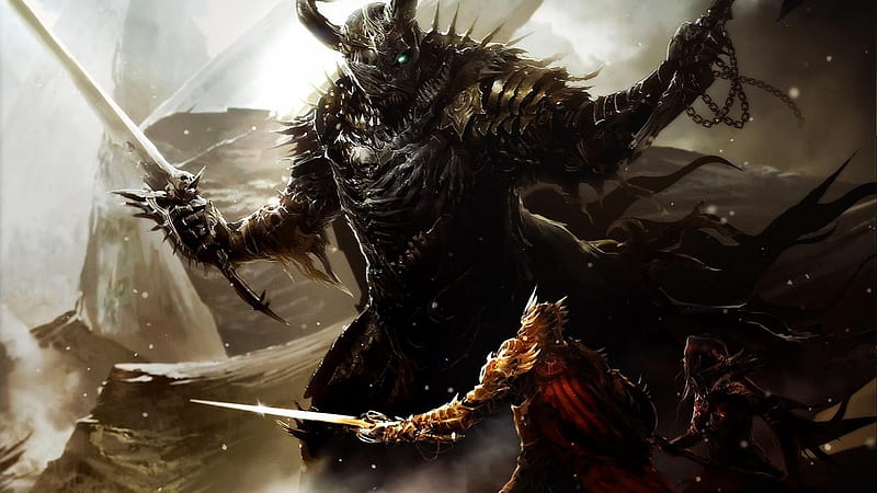 Guild Wars 2, warrior, demon, dark, monster, creature, HD wallpaper