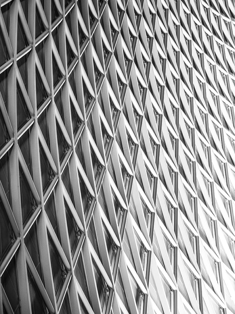 modern architecture, pattern, monochrome, facade, Others, HD phone wallpaper