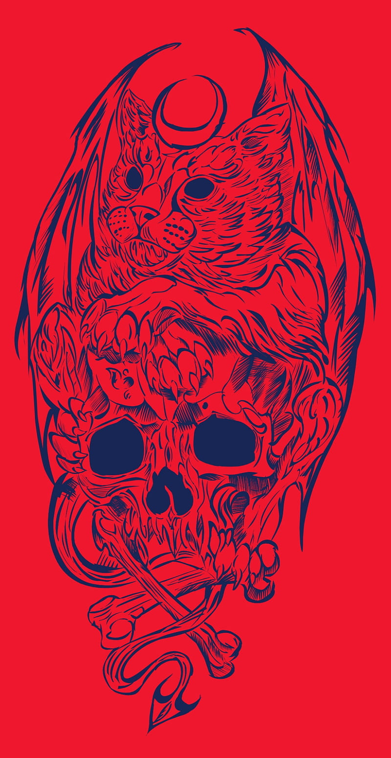 Download Red And Black Aesthetic Skull Wallpaper  Wallpaperscom