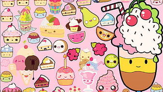 Ice Creams And Cakes Kawaii, HD wallpaper