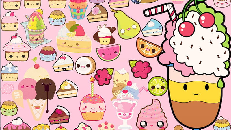 Ice Creams And Cakes Kawaii, HD wallpaper