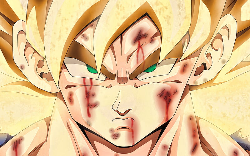 Golden Goku, portrait, Goku SSJ3, artwork, Dragon Ball Super, DBZ