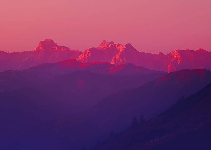 Gradient Mountains, HD wallpaper