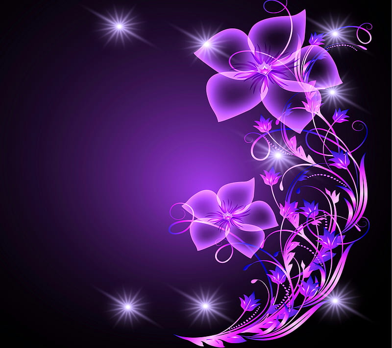 Purple Flower, abstract background, purple floral, shine, stars, HD  wallpaper | Peakpx