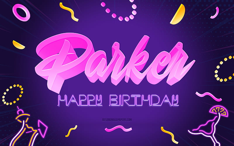 Happy Birtay Parker, Purple Party Background, Parker, creative art, Happy Parker birtay, Parker name, Parker Birtay, Birtay Party Background, HD wallpaper