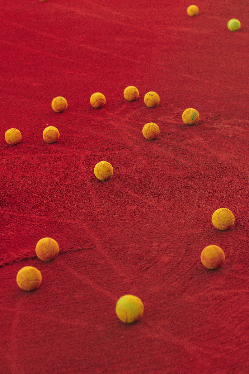 tennis, tennis balls, balls, court, HD phone wallpaper
