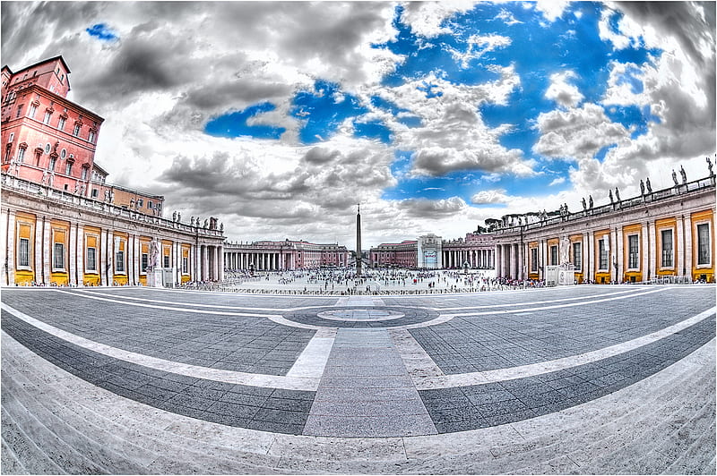 Saint Peters square, r, roma, vatican, HD wallpaper