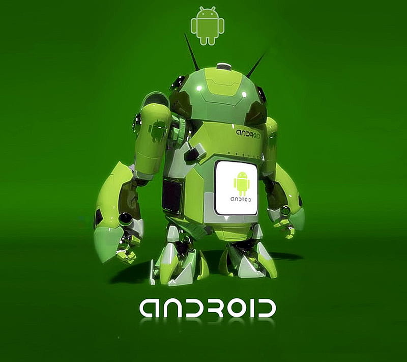 Android Upgraded, green, logo, HD wallpaper