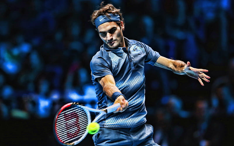 Roger Federer, blue uniform, swiss tennis players, ATP, close-up, athlete, Federer, tennis, R, HD wallpaper