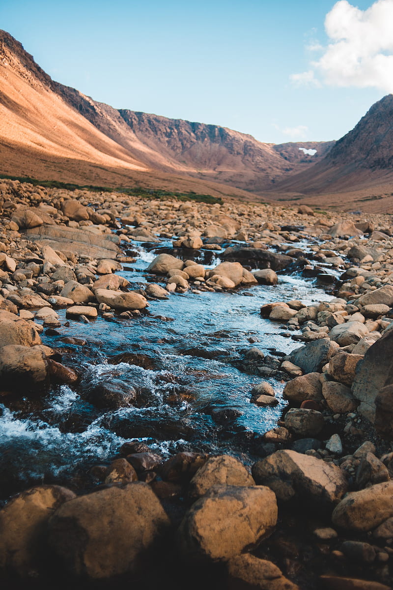 creek, stones, rocks, mountains, stream, HD phone wallpaper